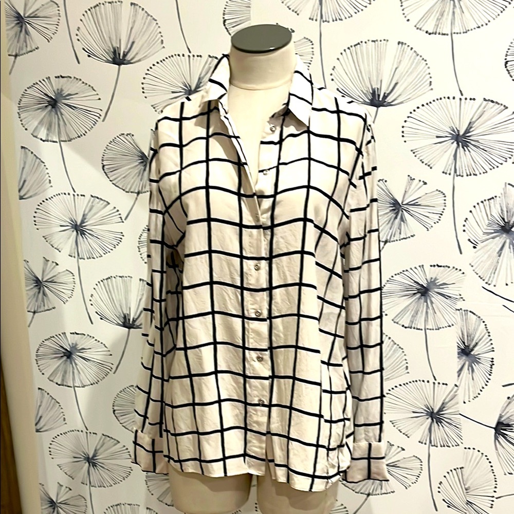 Marimekko White and Black Button Down Shirt